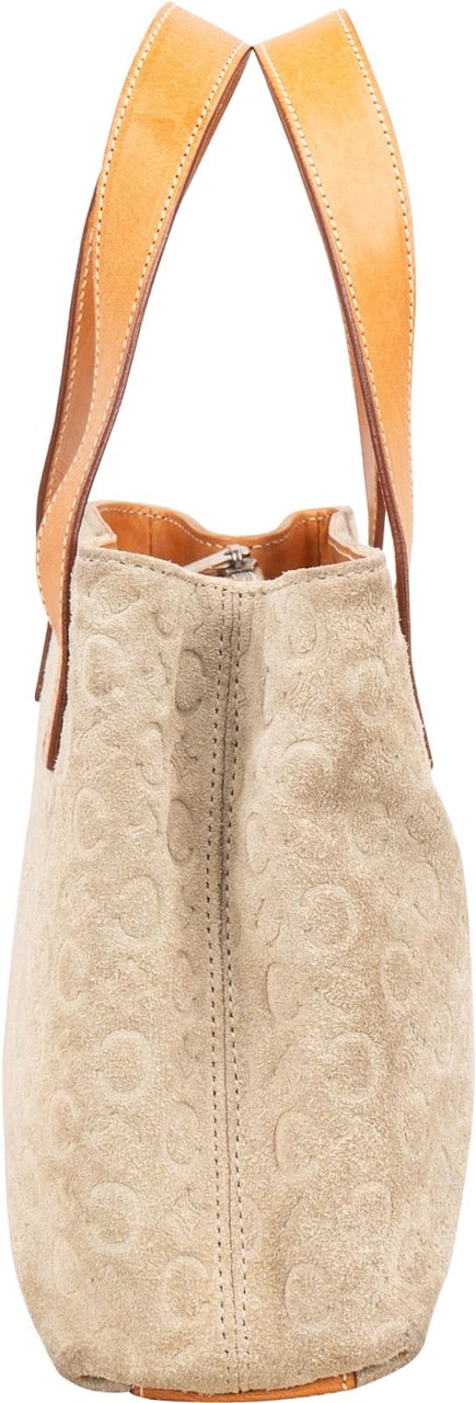 Celine Celine Suede Monogram Macadam Handbag Beige