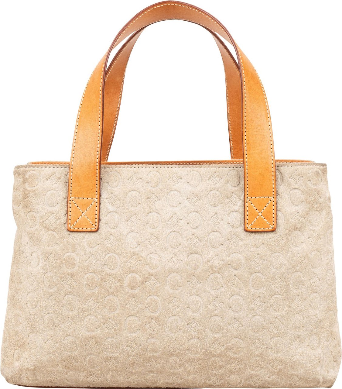 Celine Celine Suede Monogram Macadam Handbag Beige