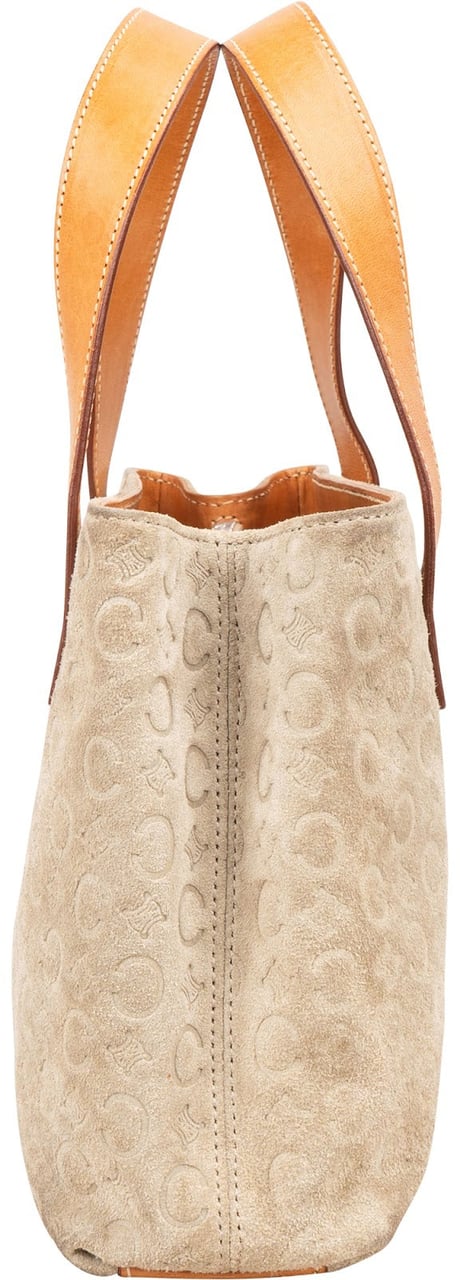 Celine Celine Suede Monogram Macadam Handbag Beige