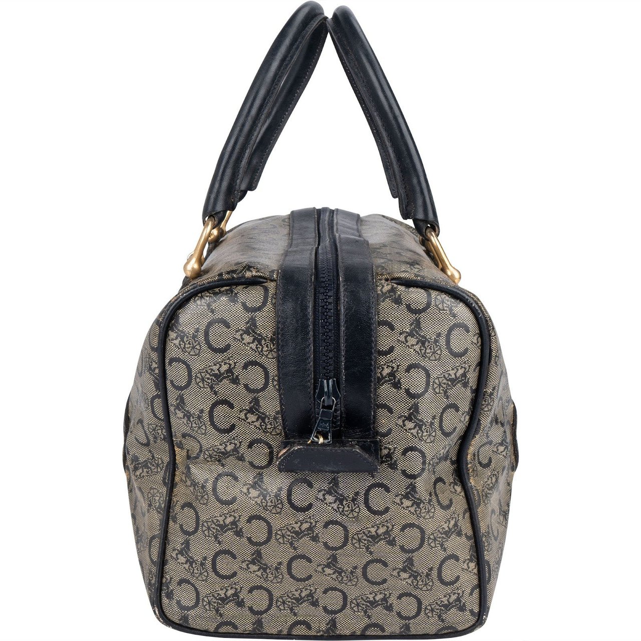 Celine Celine Macadam Canvas Boston Handbag Zwart