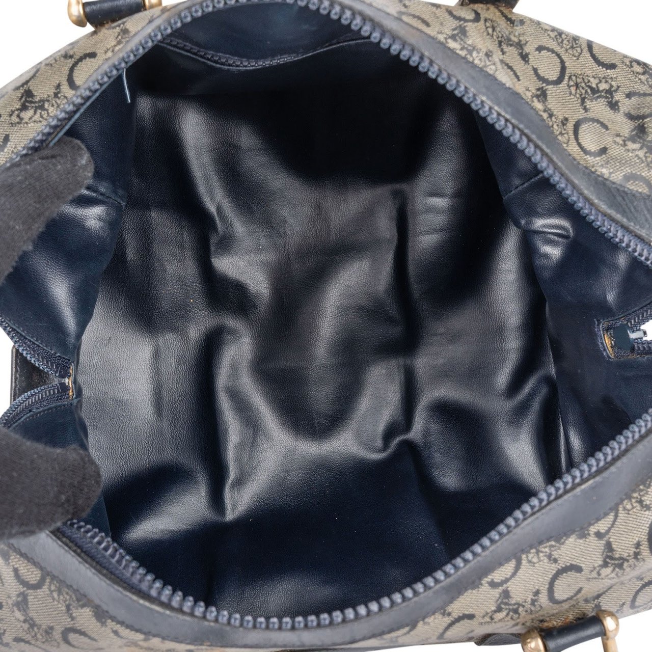 Celine Celine Macadam Canvas Boston Handbag Zwart