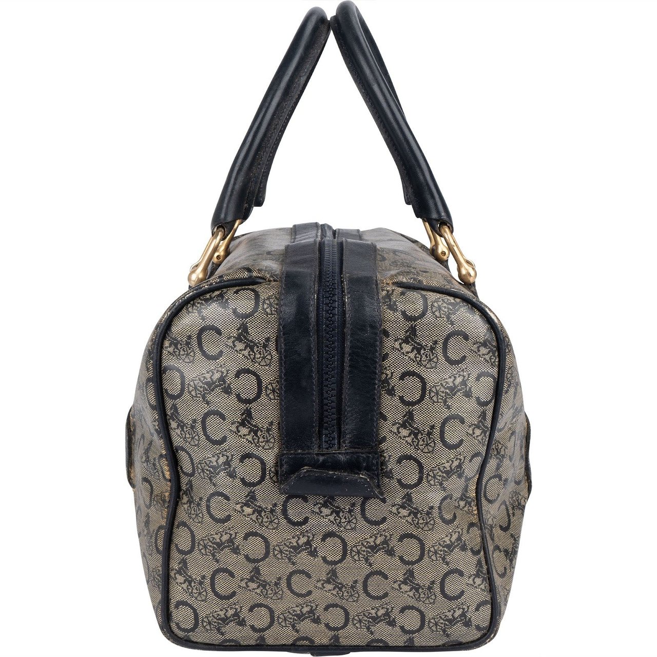 Celine Celine Macadam Canvas Boston Handbag Zwart