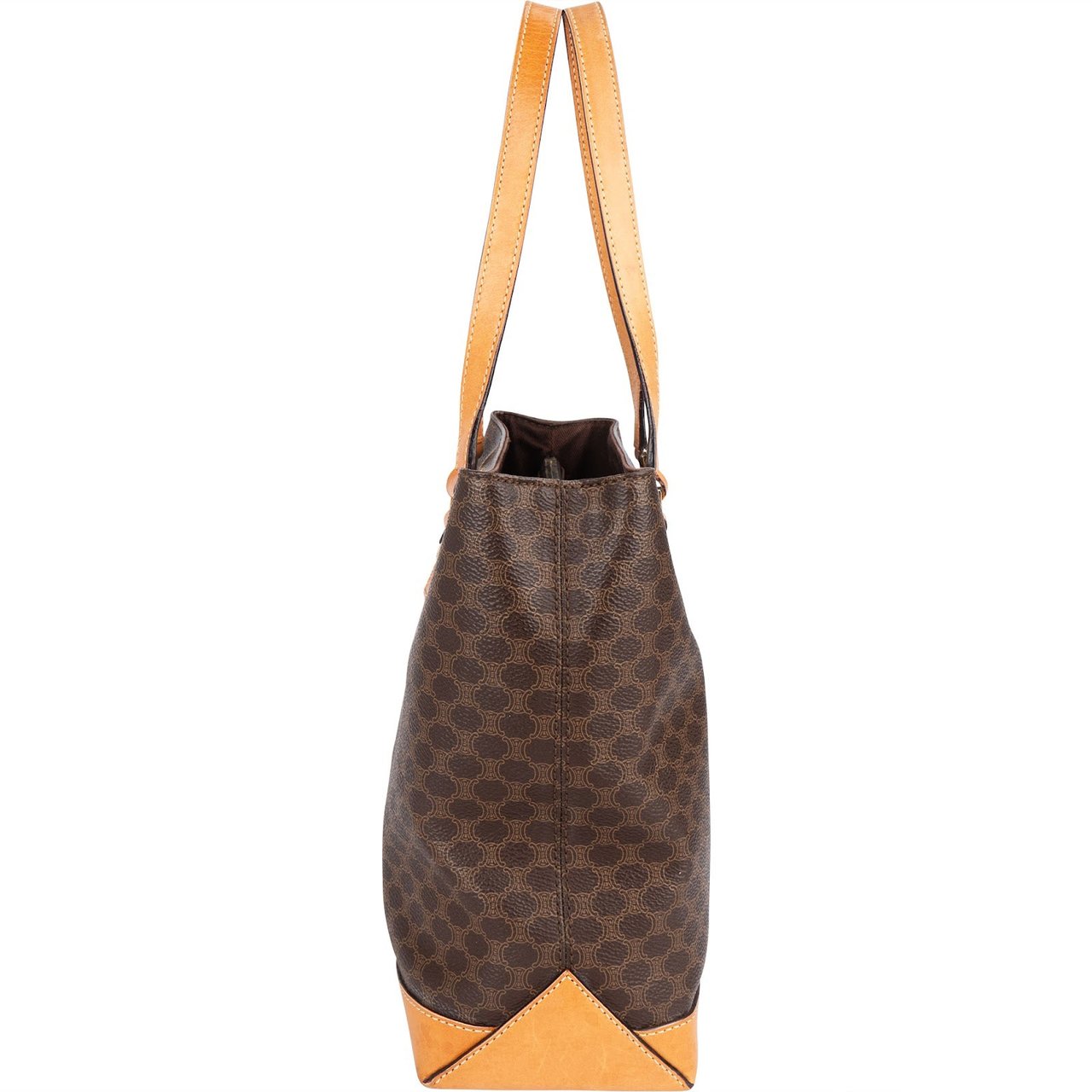 Celine Celine Monogram Macadam Canvas Vertical Handbag Bruin