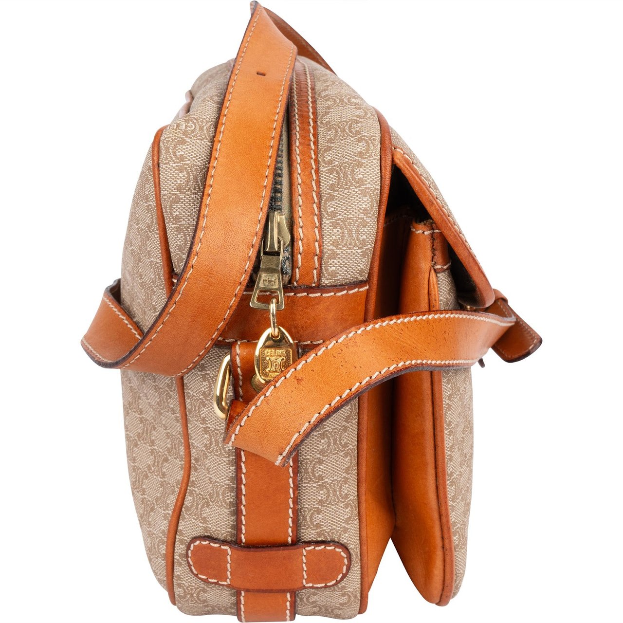 Celine Celine Monogram Macadam Crossbody Bag Bruin