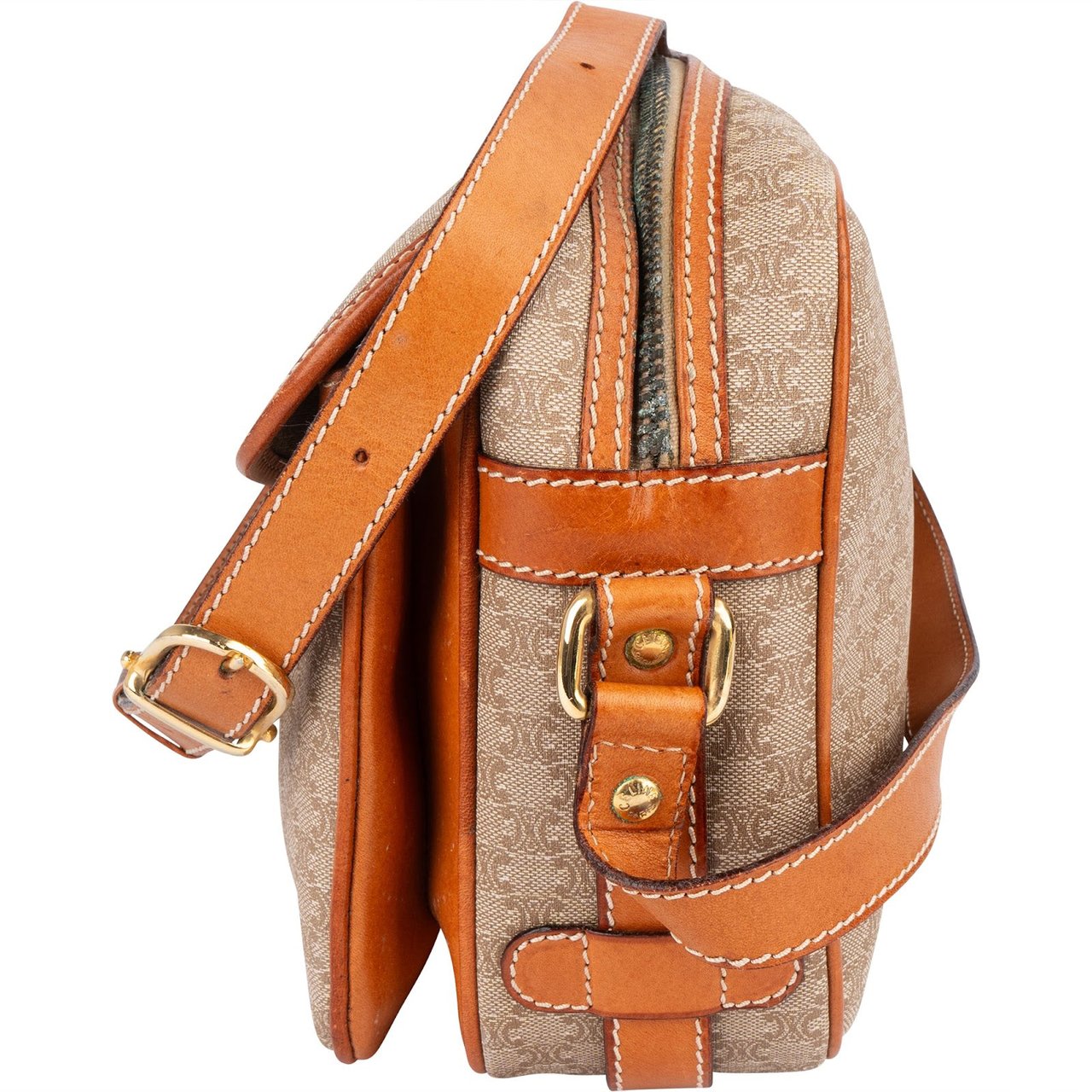 Celine Celine Monogram Macadam Crossbody Bag Bruin