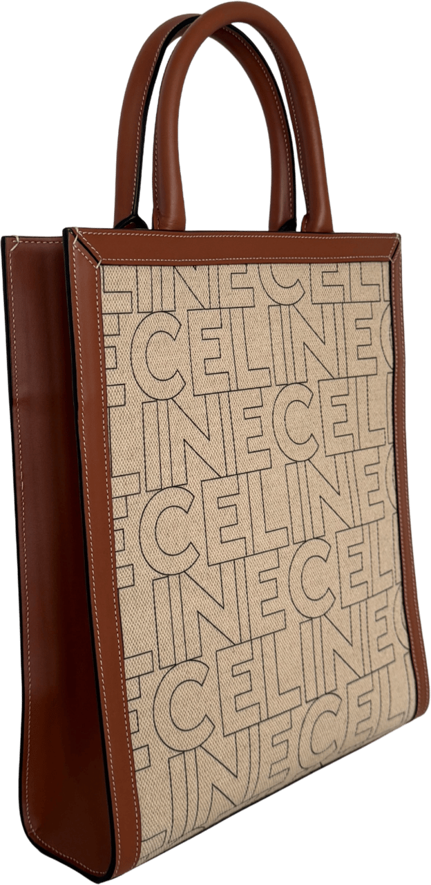 Celine Céline Cabas Vertical Logo Tote Bag Beige / neuwertig Divers