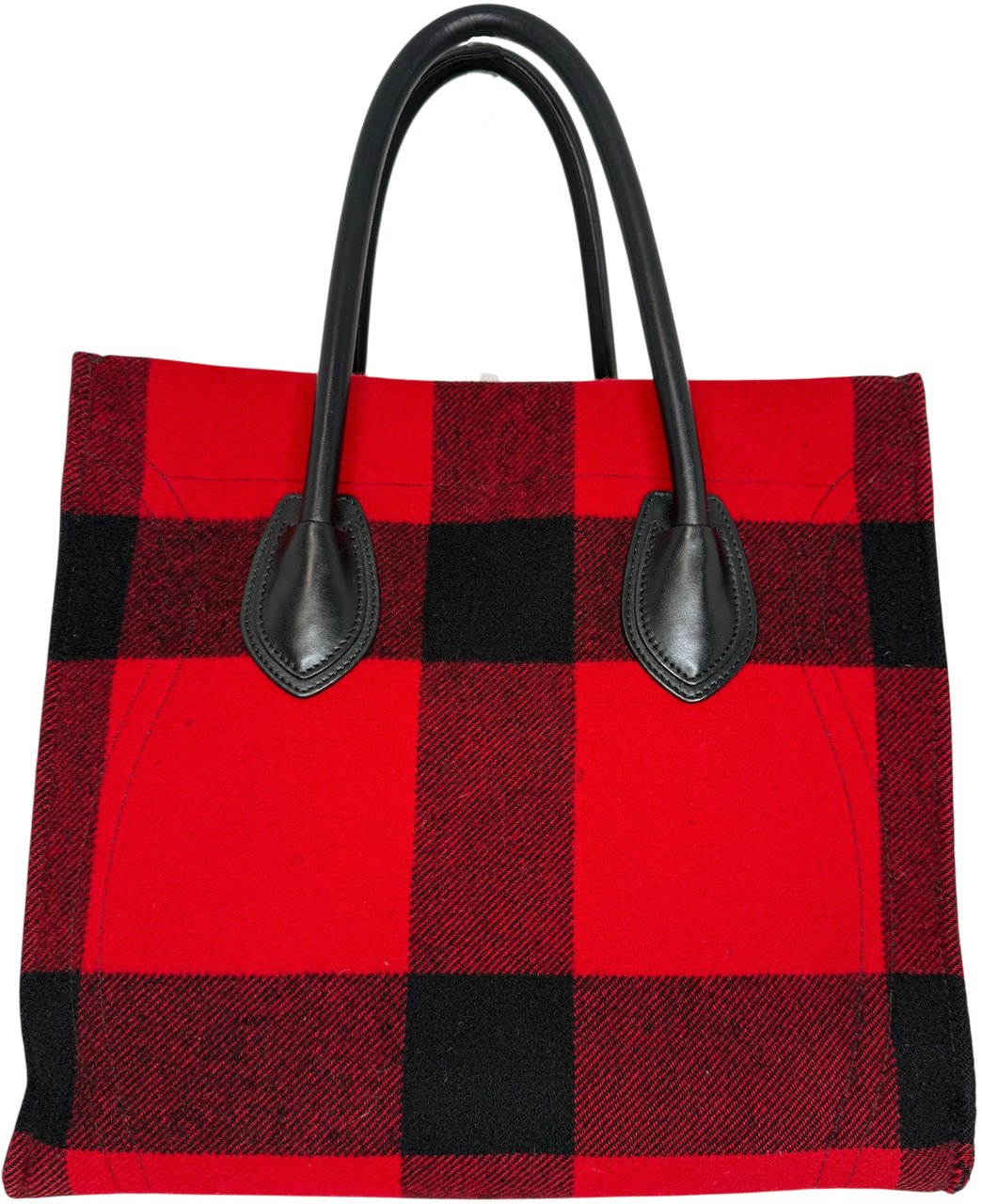 CELINE Tartan Phantom Luggage Bag Wolle rot schwarz / gut Rood