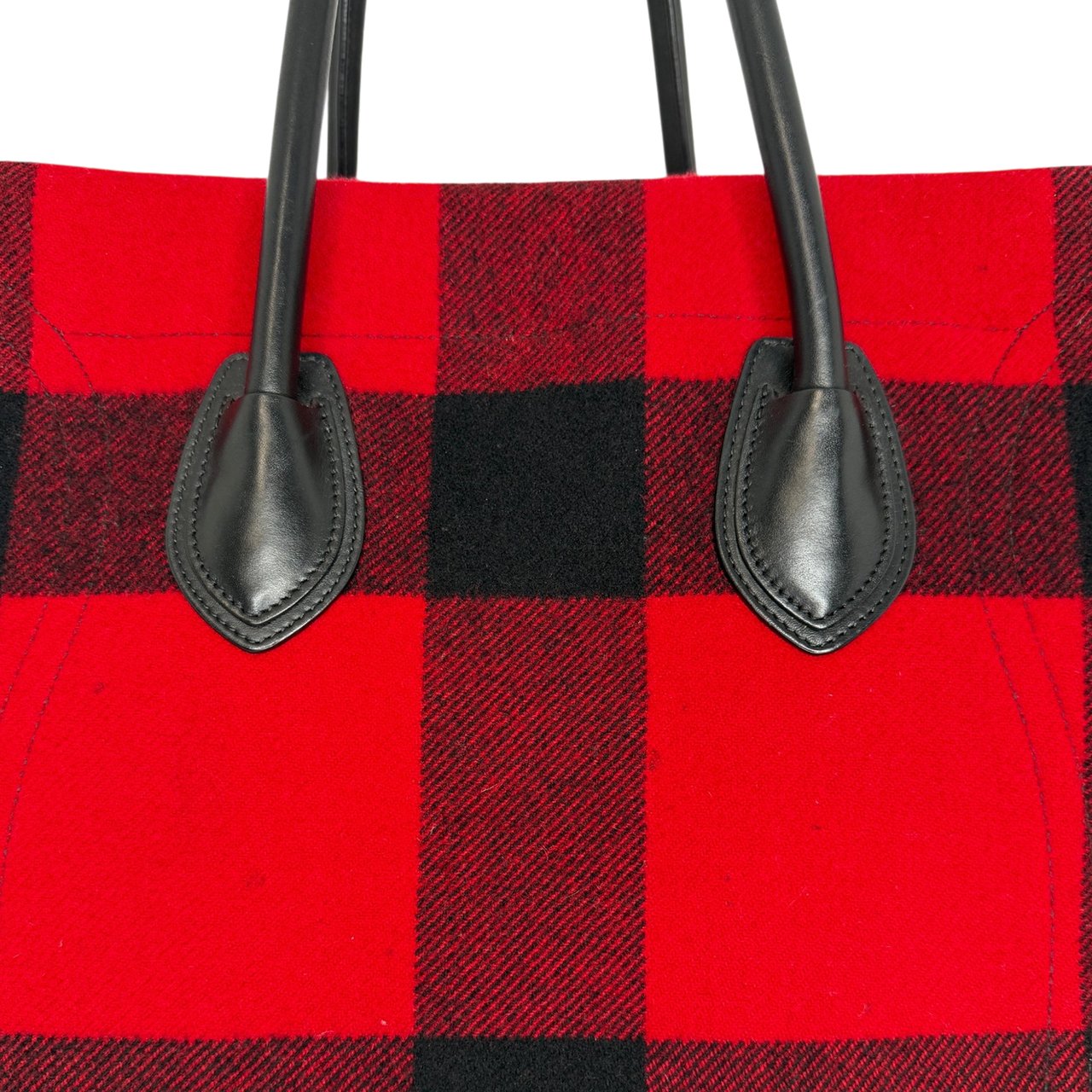 CELINE Tartan Phantom Luggage Bag Wolle rot schwarz / gut Rood