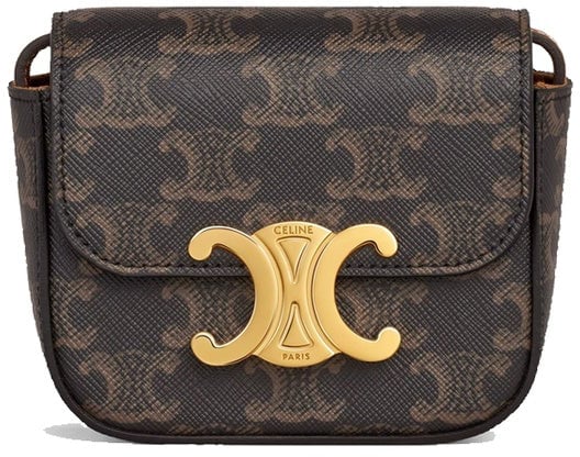 Celine Celine Mini Claude Triomphe Crossbody Bruin