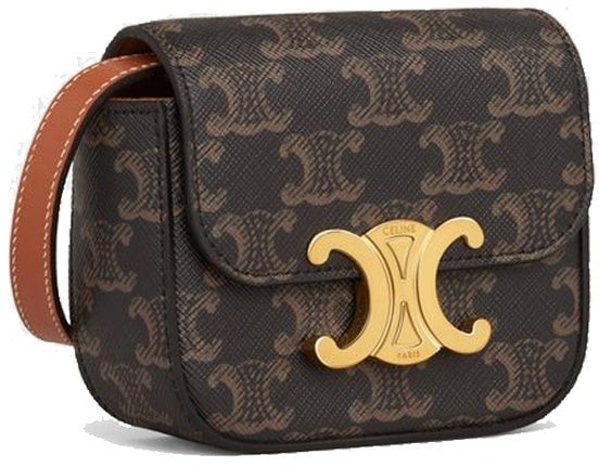 Celine Celine Mini Claude Triomphe Crossbody Bruin