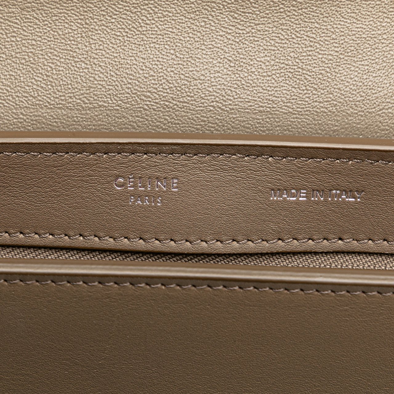 Celine Small Tricolor Leather Trapeze Satchel Bruin