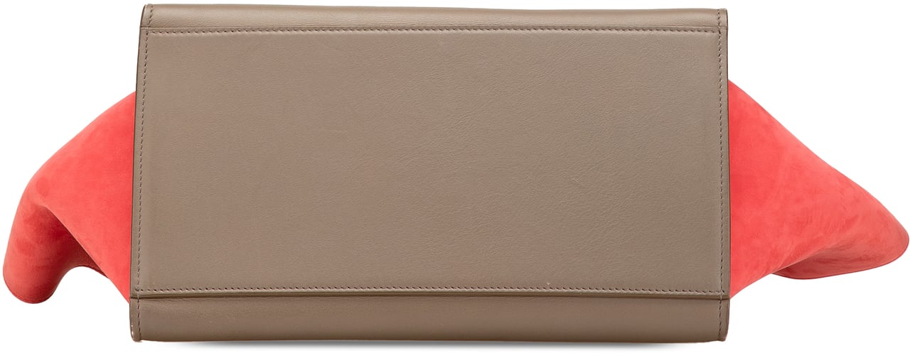 Celine Small Tricolor Leather Trapeze Satchel Bruin