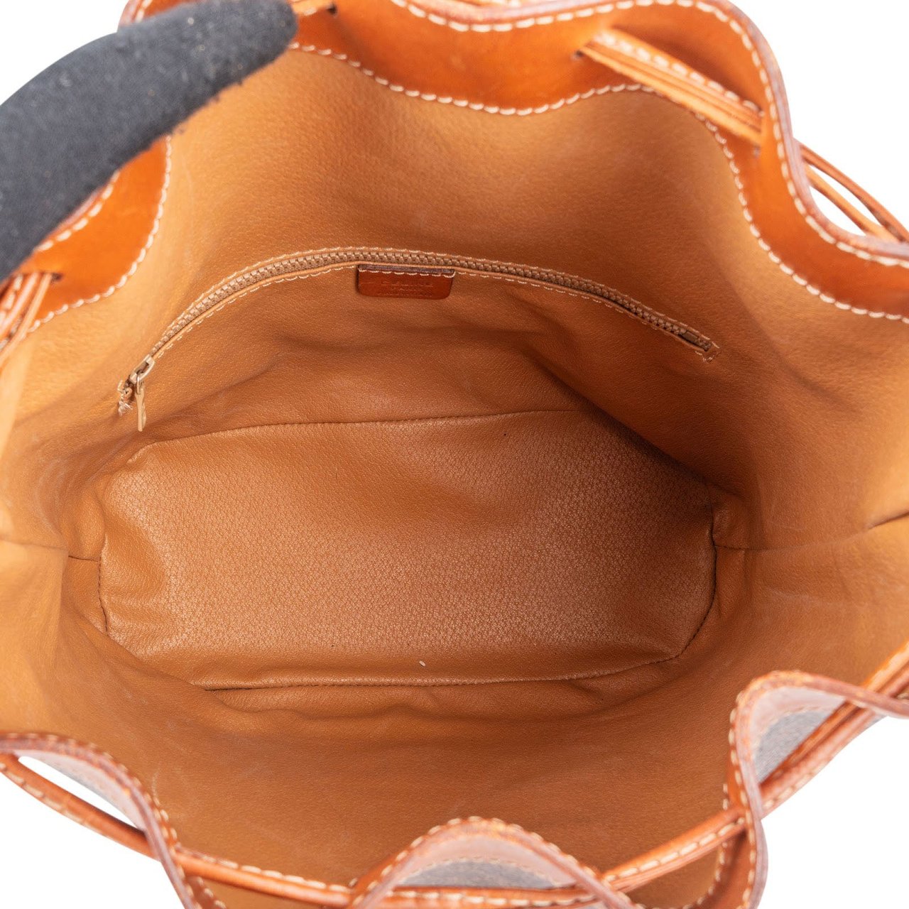 Celine Celine Monogram Macadam Drawstring Bucket Shoulder Bag Bruin