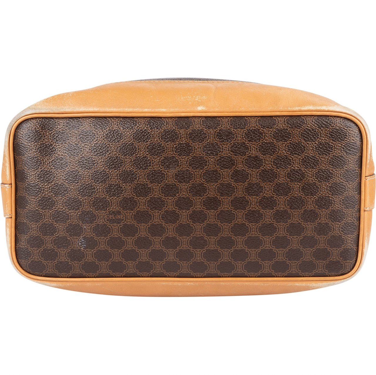 Celine Celine Monogram Macadam Drawstring Bucket Shoulder Bag Bruin