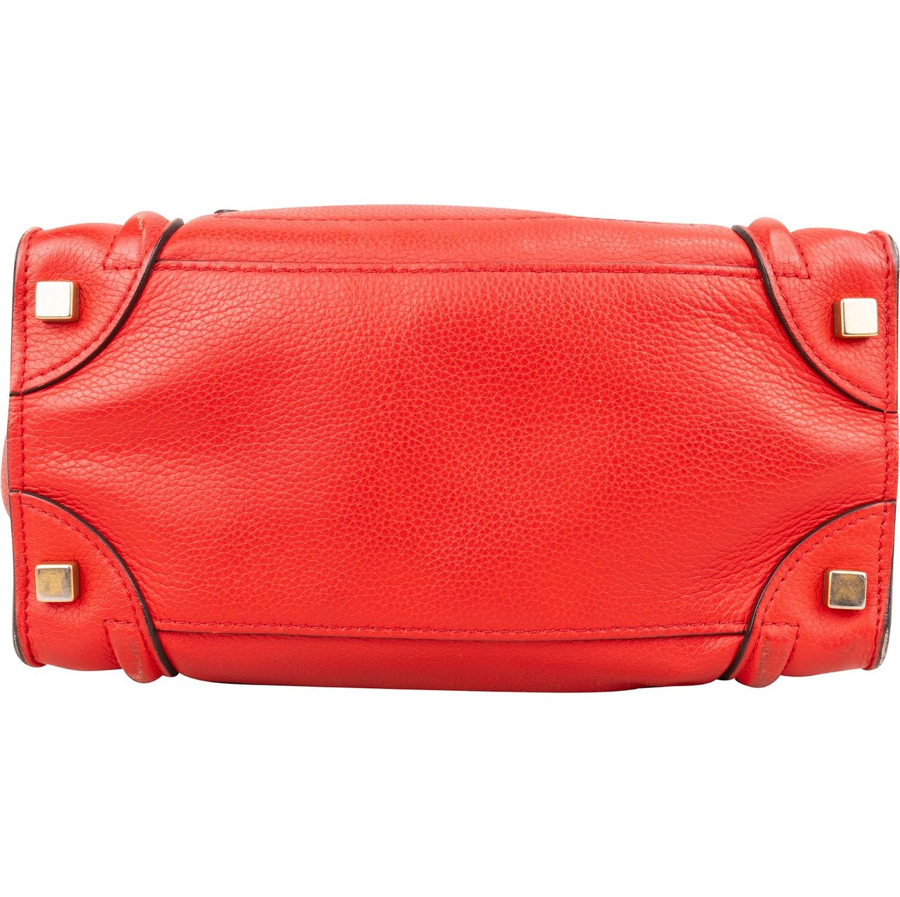 Celine Céline Red Grained Leather Luggage Handbag Rood