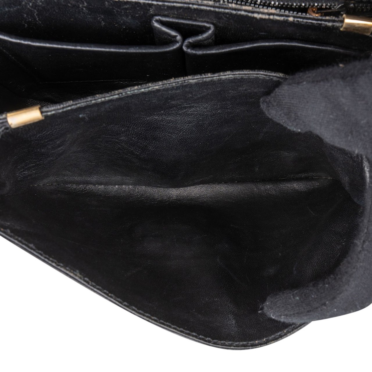 Celine Céline Box Calf Leather Triomphe Shoulder Bag Zwart