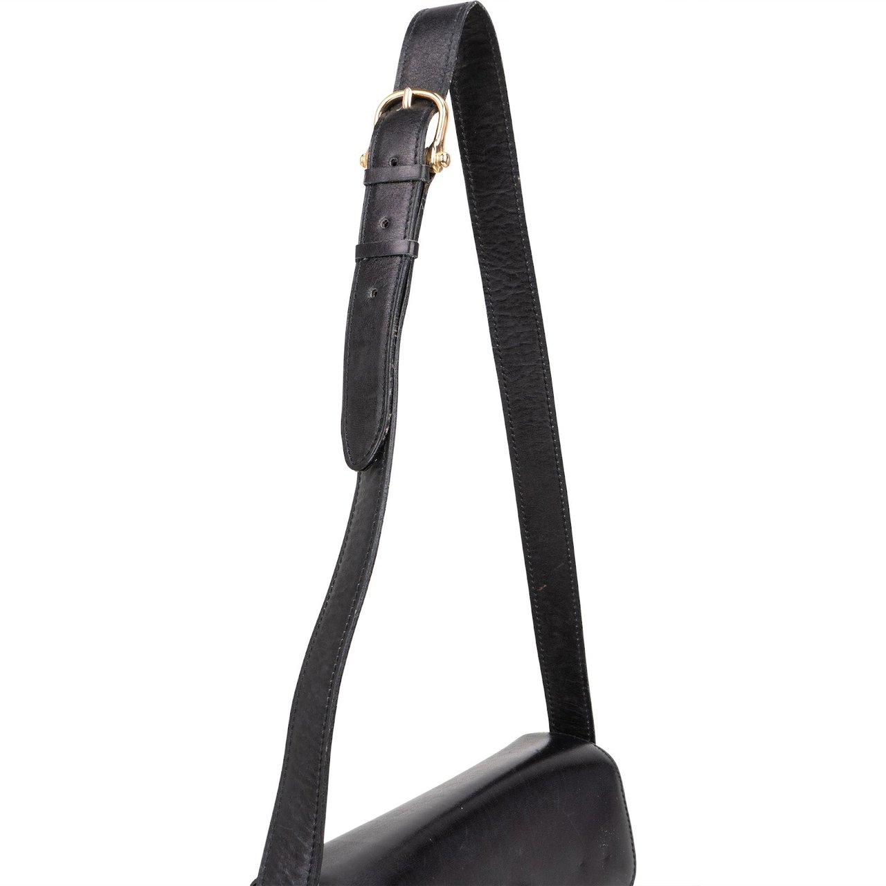 Celine Céline Box Calf Leather Triomphe Shoulder Bag Zwart