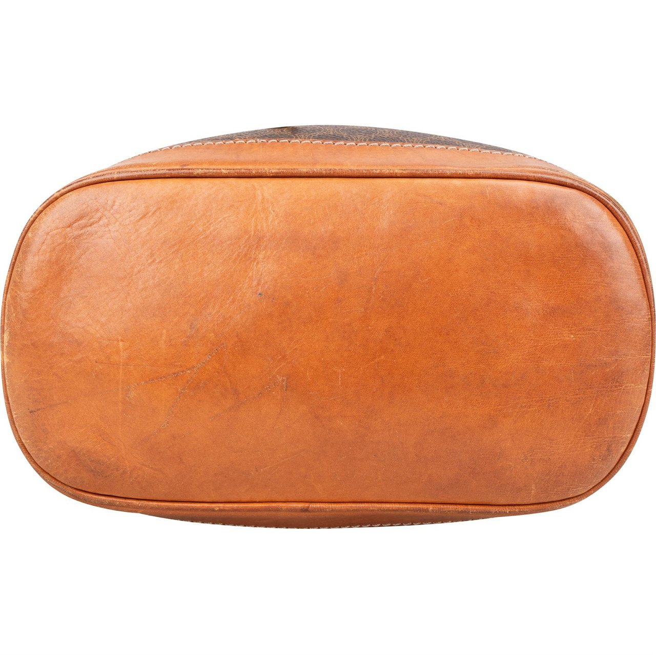 Celine Celine Monogram Macadam Canvas Drawstring Bucket Shoulder Bag Bruin