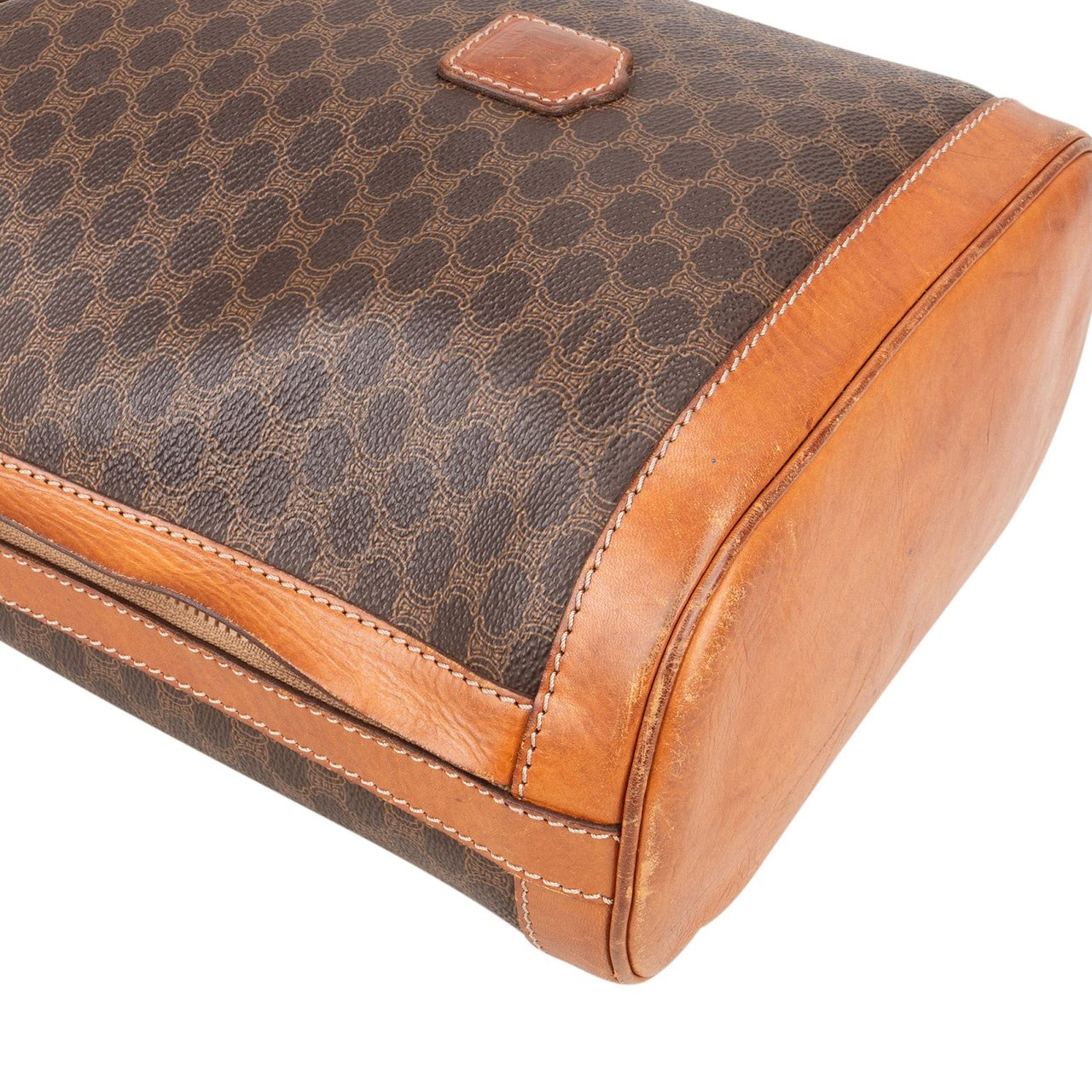 Celine Celine Monogram Macadam Canvas Drawstring Bucket Shoulder Bag Bruin