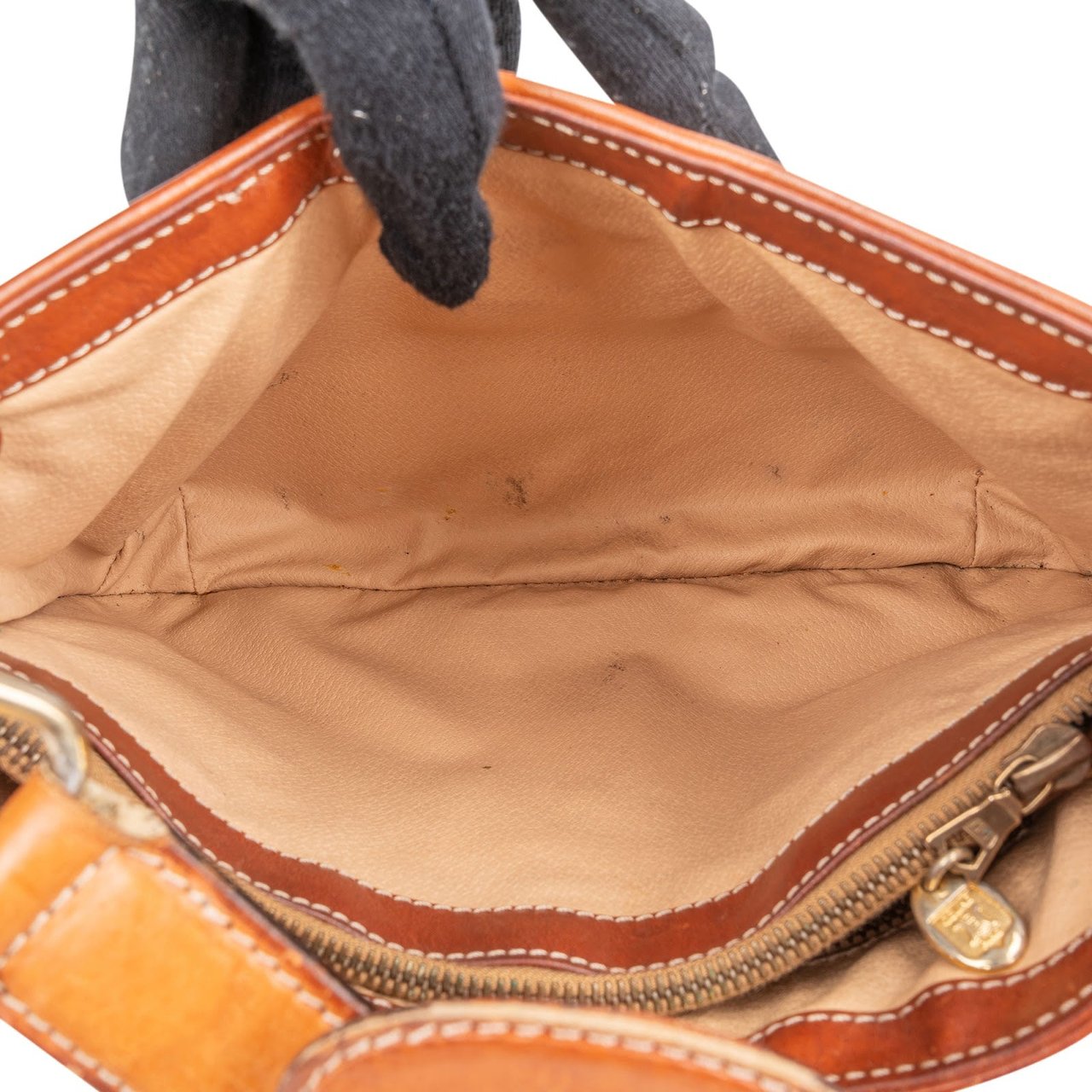 Celine Celine Monogram Macadam Canvas Turn-Lock Shoulder Bag Beige