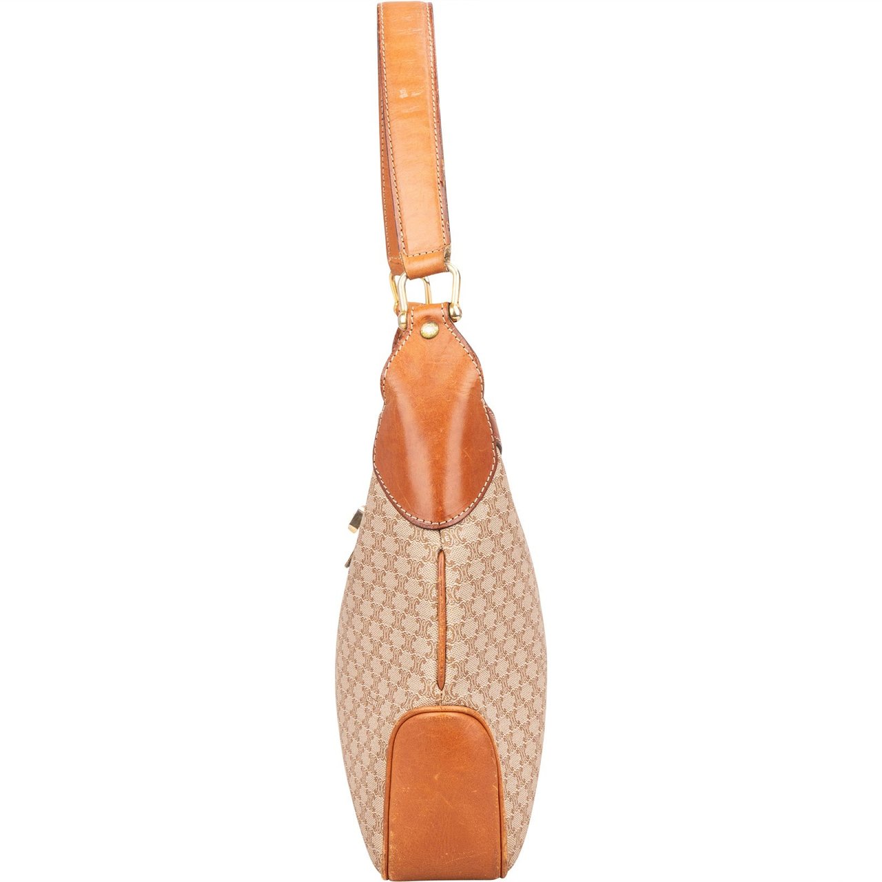 Celine Celine Monogram Macadam Canvas Turn-Lock Shoulder Bag Beige