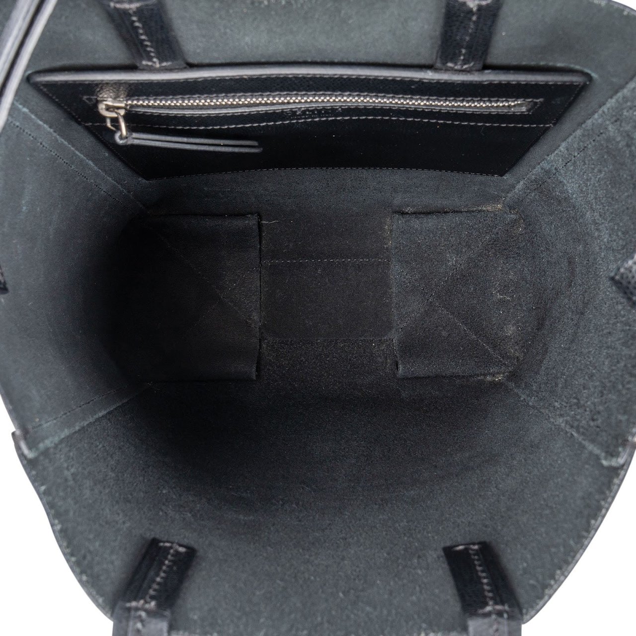 Celine Céline Grained Calfskin Vertical Cabas Crossbody Handbag Zwart