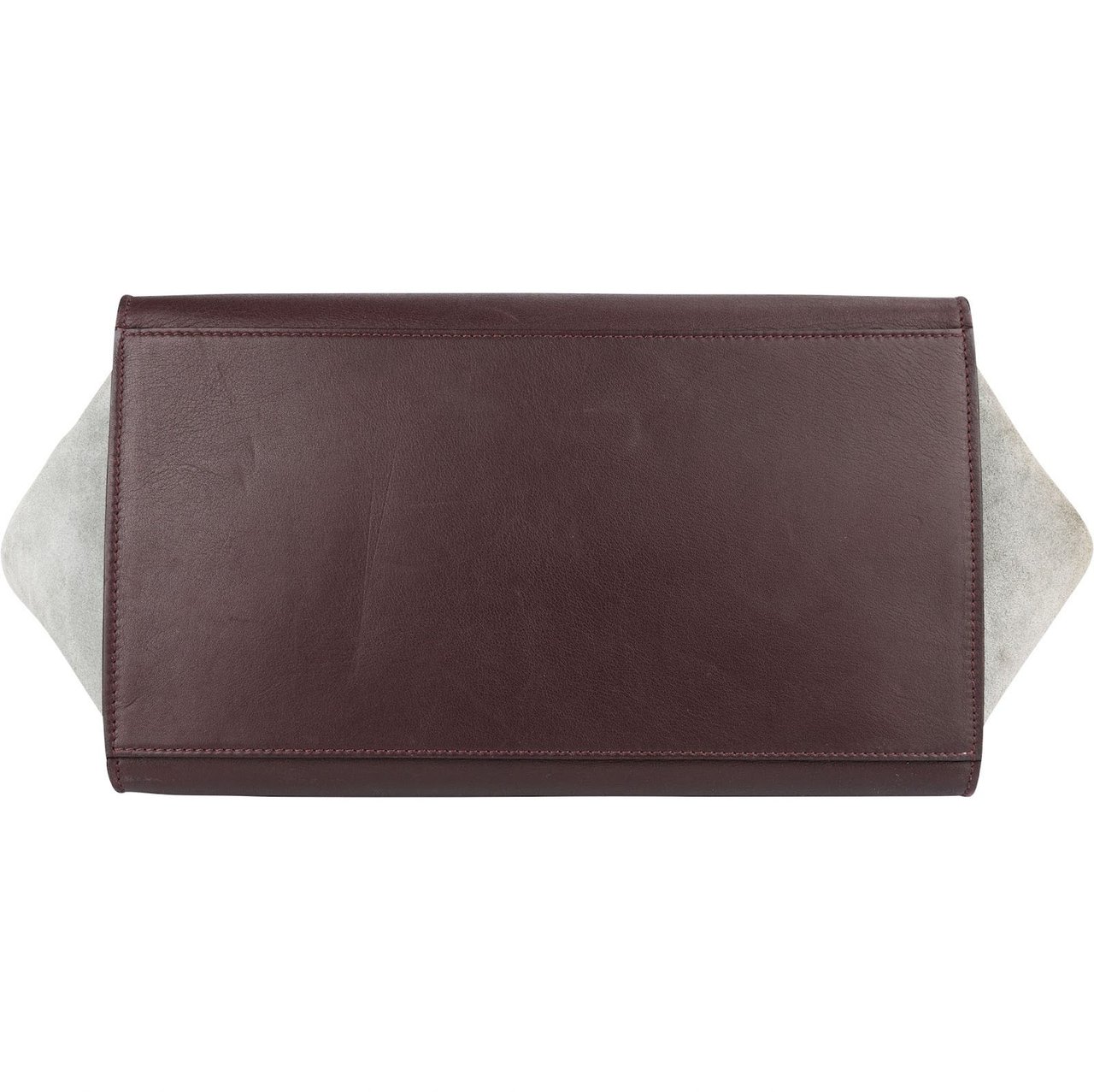 Celine Céline Leather and Suede Trapeze Handbag Donkergrijs