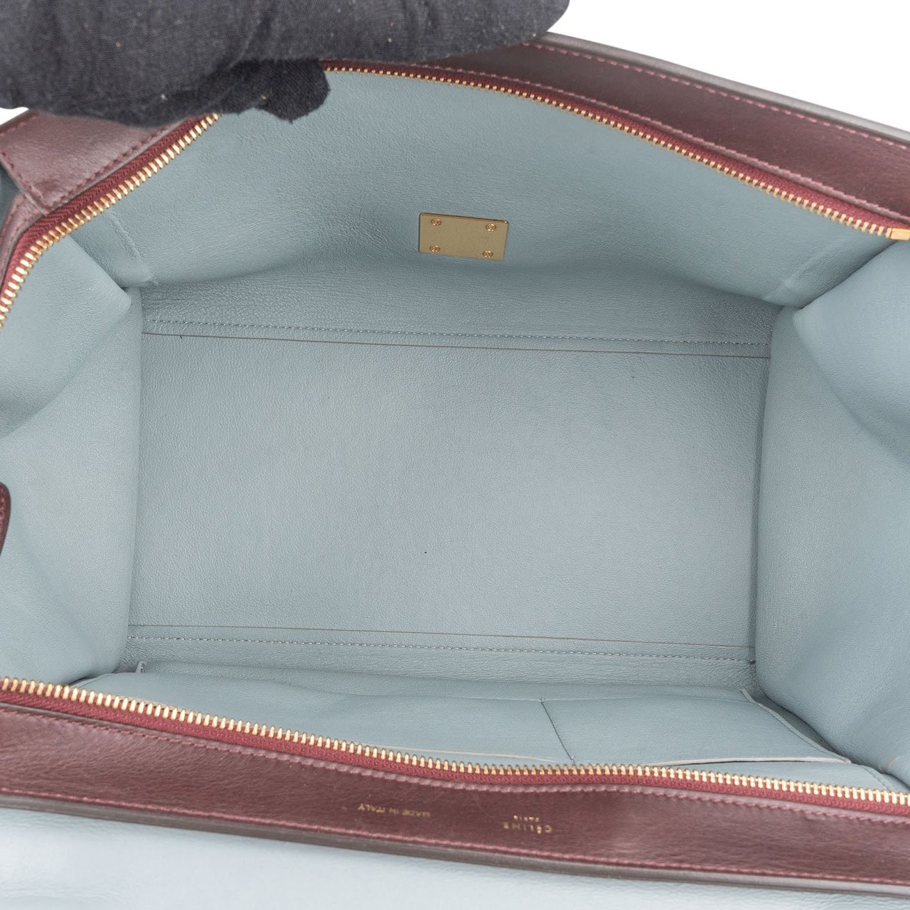 Celine Céline Leather and Suede Trapeze Handbag Donkergrijs