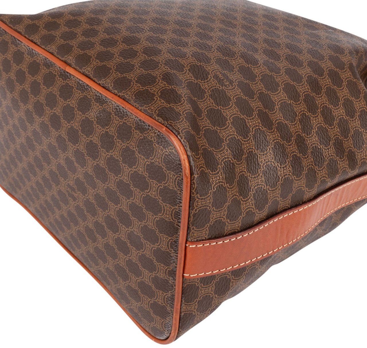 Celine Celine Monogram Macadam Drawstring Bucket Shoulder Bag Bruin