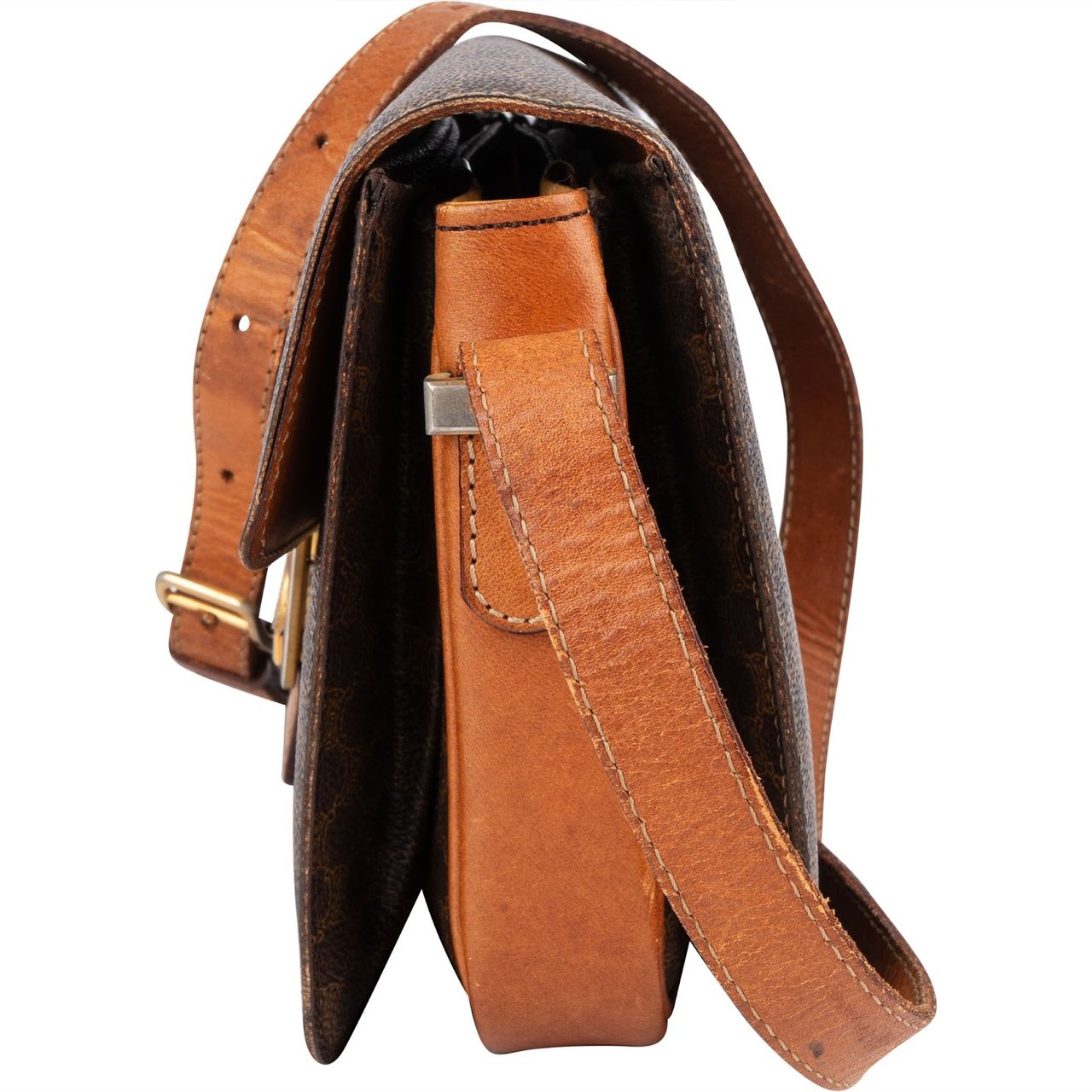 Celine Celine Macadam Triomphe Crossbody Bag Bruin