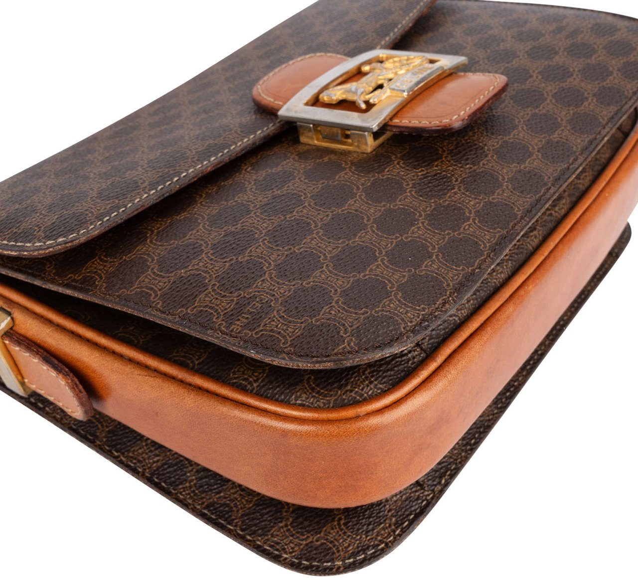 Celine Celine Macadam Triomphe Crossbody Bag Bruin