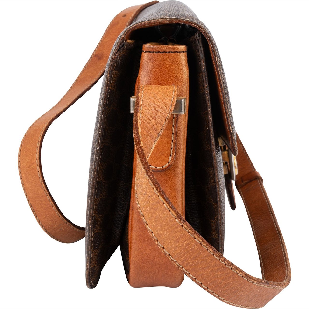 Celine Celine Macadam Triomphe Crossbody Bag Bruin