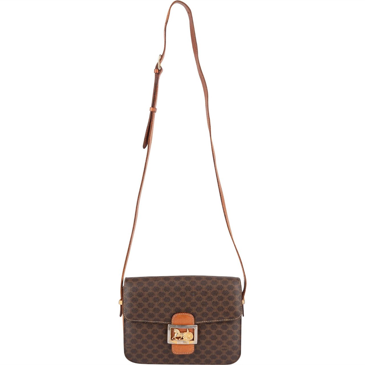 Celine Celine Macadam Triomphe Crossbody Bag Bruin
