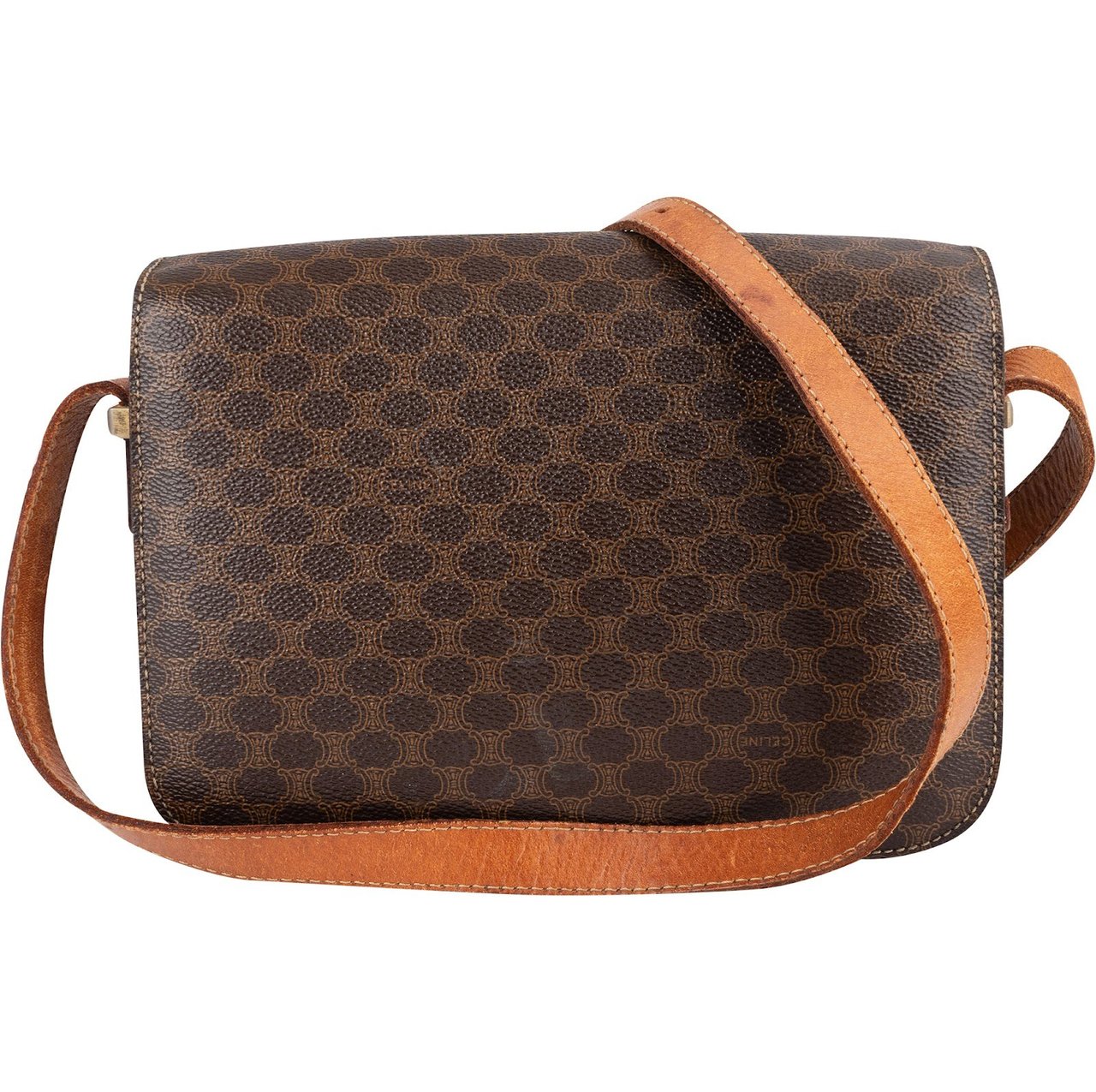 Celine Celine Macadam Triomphe Crossbody Bag Bruin