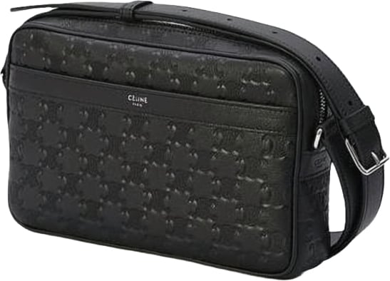 Celine Embossed Calf Leather Crossbody Bag with Adjustable Strap Wit