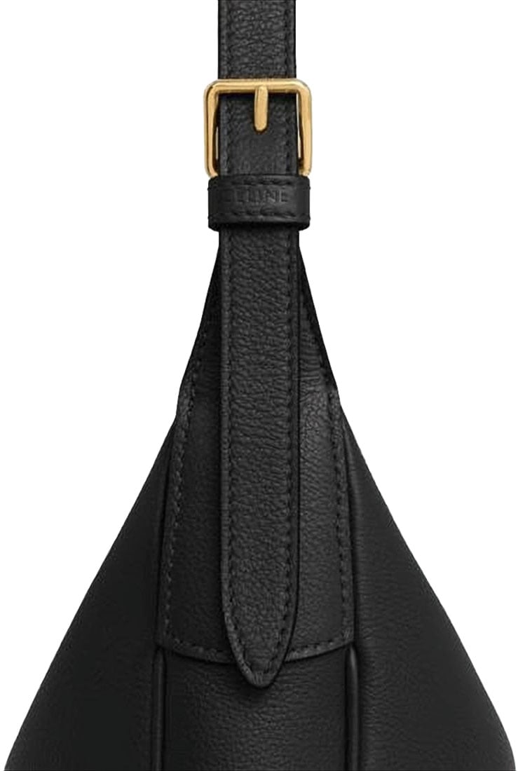 Celine Crescent-Shaped Smooth Calf Leather Shoulder Bag Wit