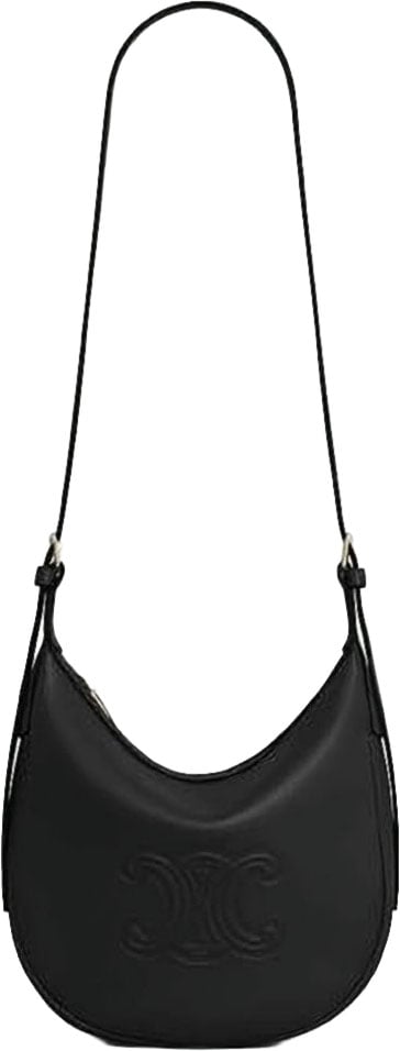 Celine Crescent-Shaped Smooth Calf Leather Shoulder Bag Wit