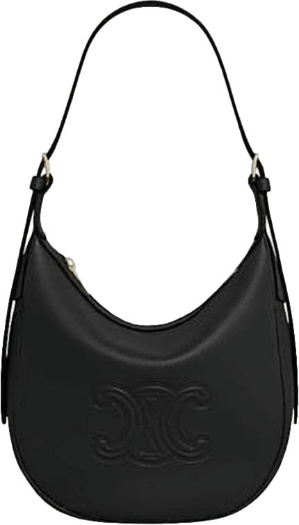 Celine Crescent-Shaped Smooth Calf Leather Shoulder Bag Wit