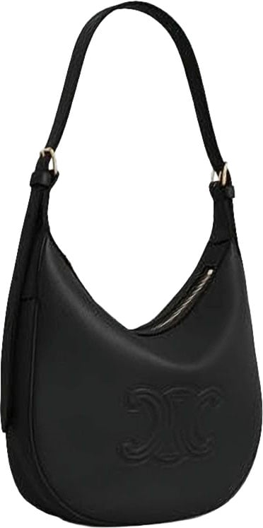 Celine Crescent-Shaped Smooth Calf Leather Shoulder Bag Wit
