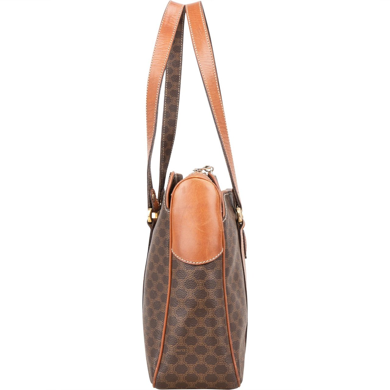 Celine Celine Macadam Canvas Tote Shoulder Bag Bruin