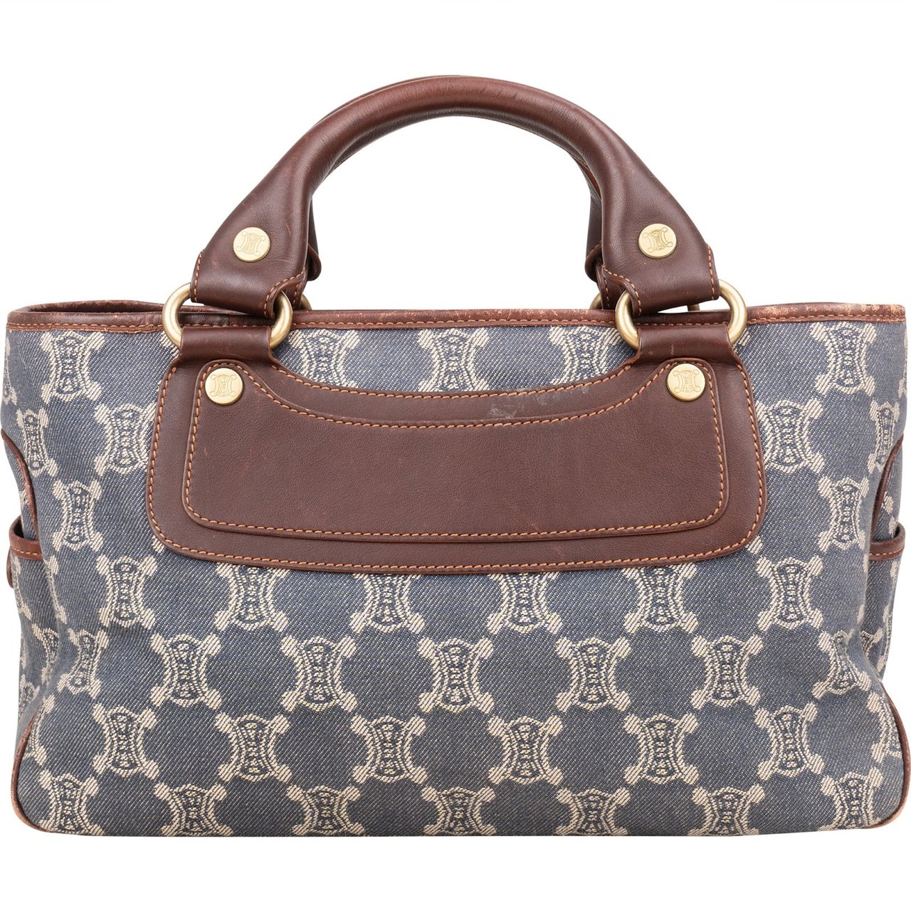 Celine Celine Macadam Denim Boogie Handbag Blauw