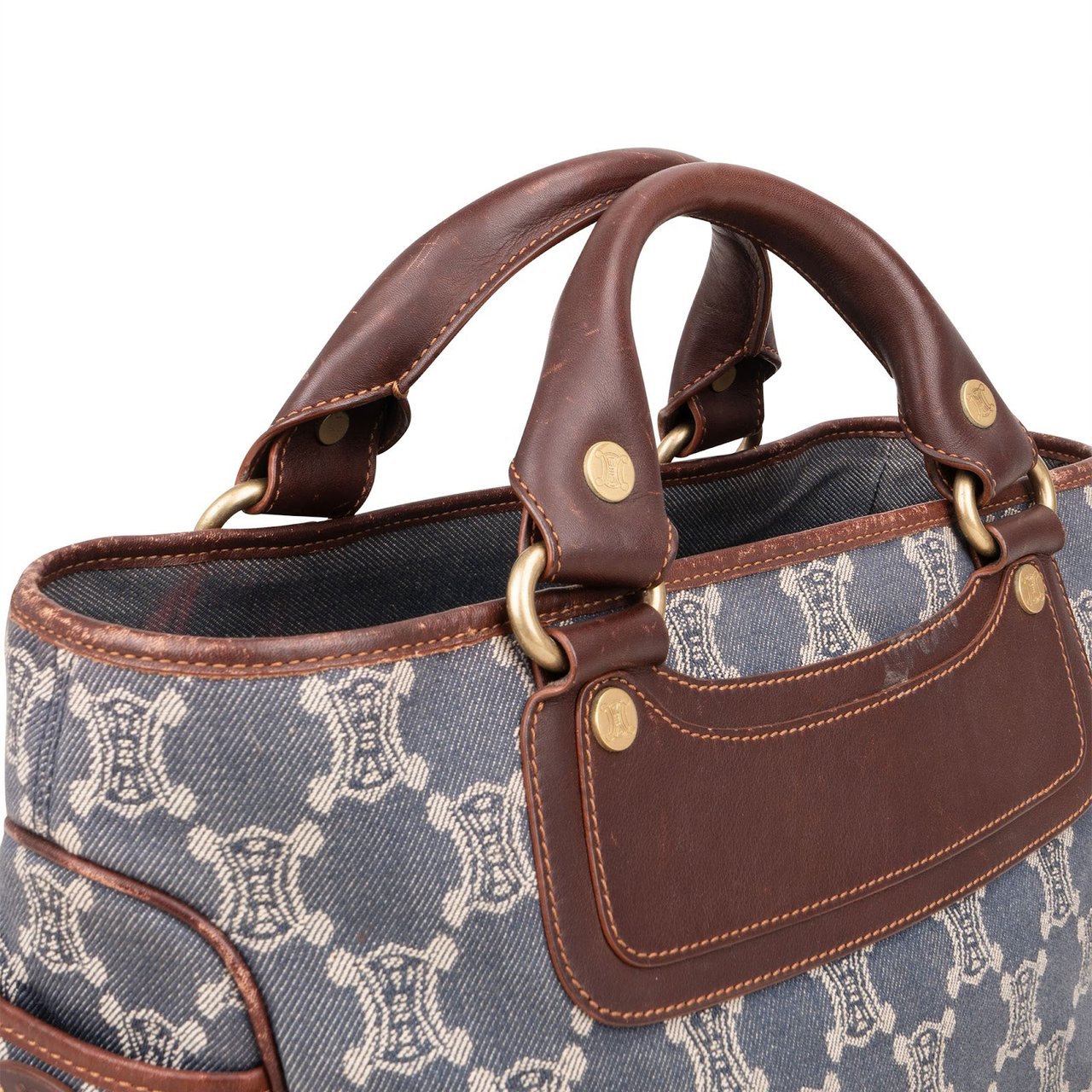 Celine Celine Macadam Denim Boogie Handbag Blauw