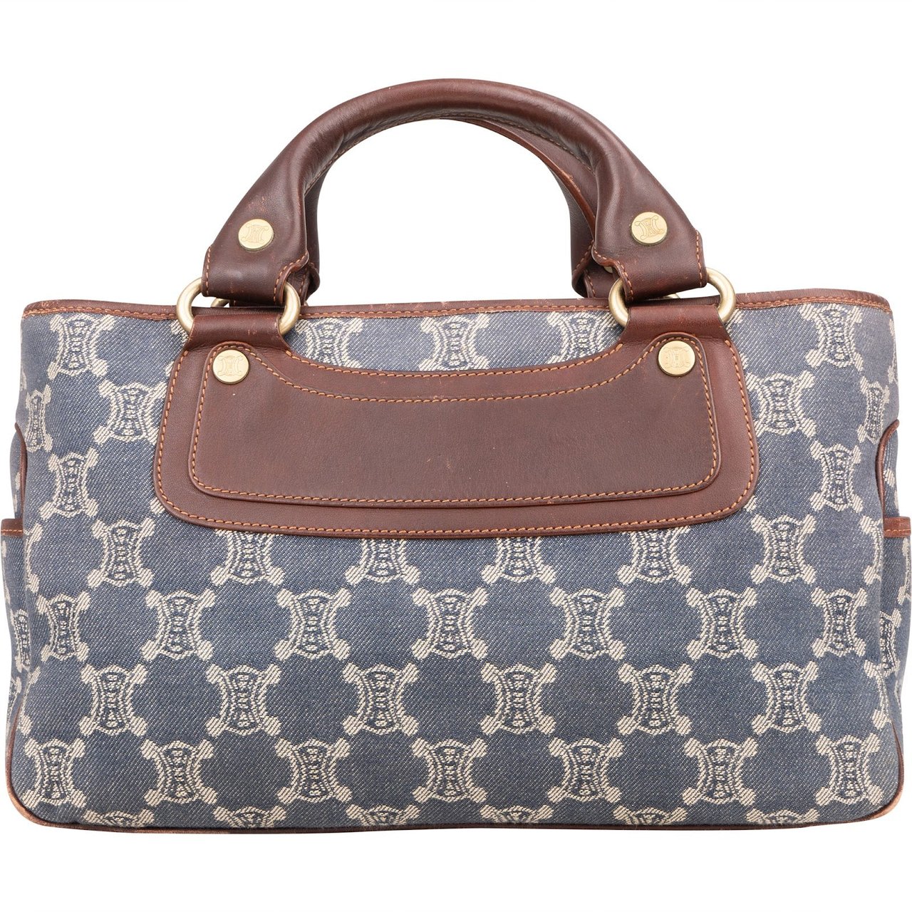Celine Celine Macadam Denim Boogie Handbag Blauw