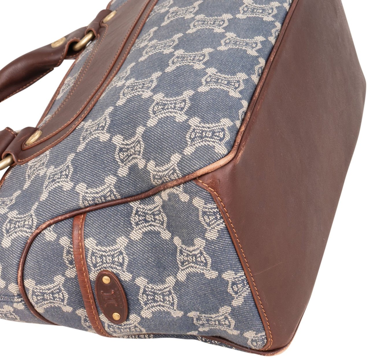 Celine Celine Macadam Denim Boogie Handbag Blauw