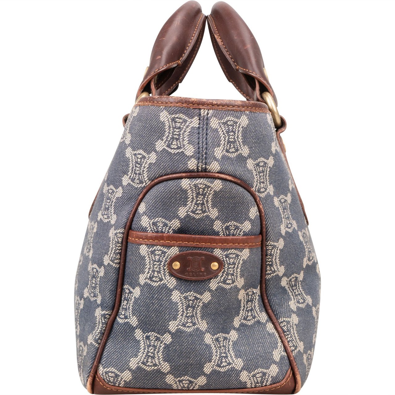 Celine Celine Macadam Denim Boogie Handbag Blauw