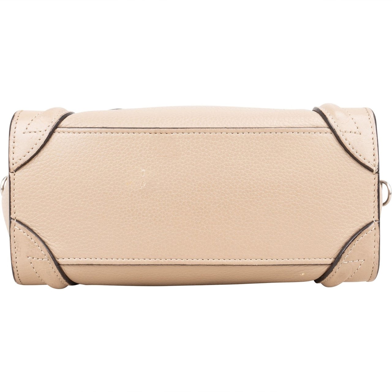 Celine Céline Drummed Calfskin Luggage Handbag Beige