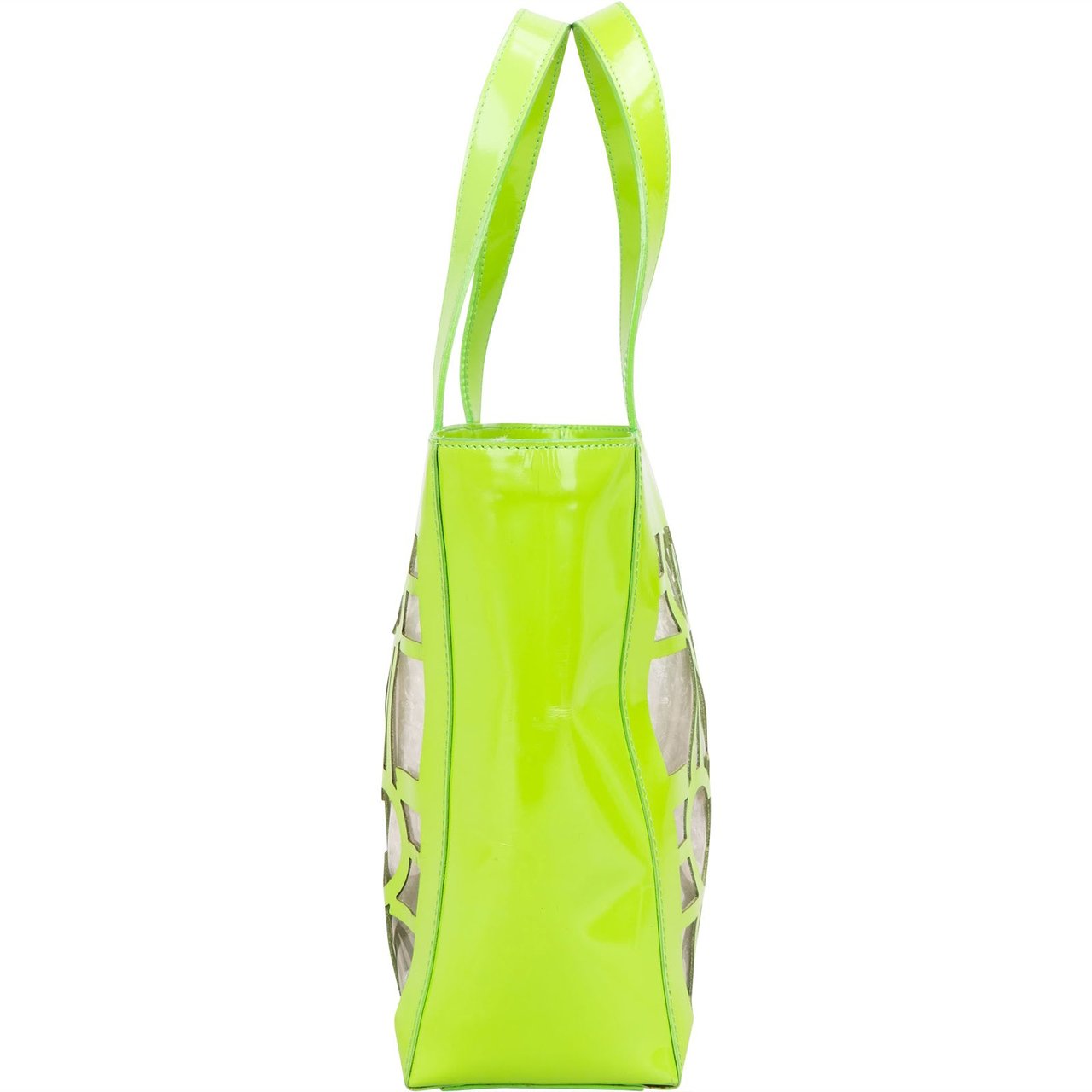 Celine Celine Patent Leather Vertical Transparent Cutout Handbag Groen