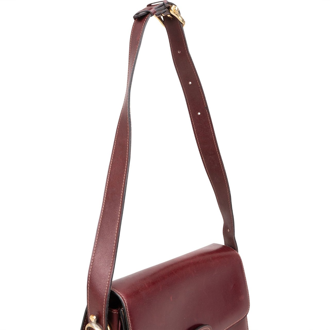 Celine Celine Bordeaux Bocalf Flap Triomphe Shoulder Bag Maroon