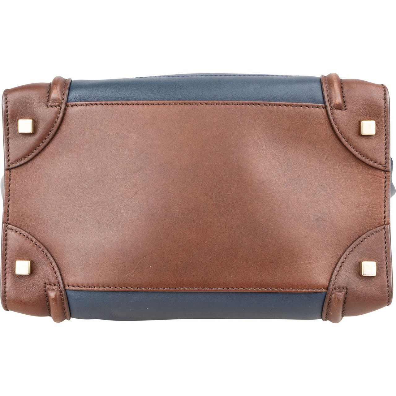 Celine Céline Tricolor Leather Luggage Handbag Blauw