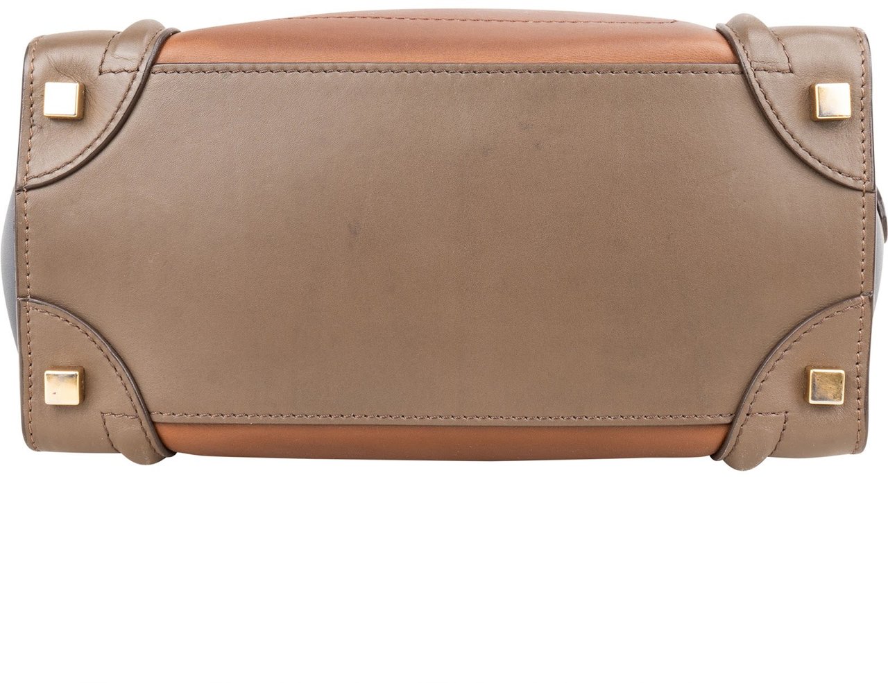 Celine Céline Tricolor Leather Luggage Handbag Bruin